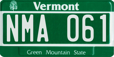 VT license plate NMA061