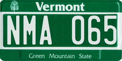 VT license plate NMA065
