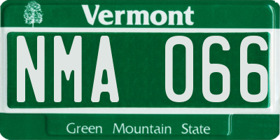 VT license plate NMA066