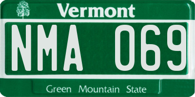 VT license plate NMA069
