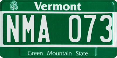 VT license plate NMA073
