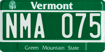 VT license plate NMA075
