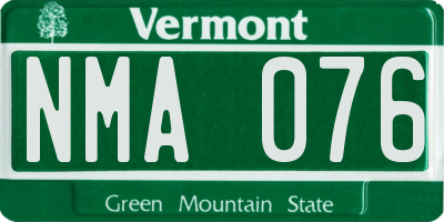 VT license plate NMA076