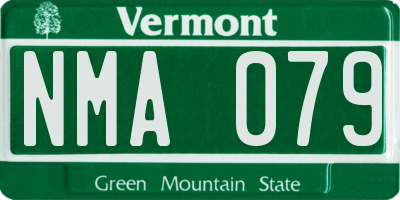 VT license plate NMA079