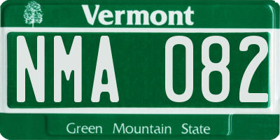 VT license plate NMA082