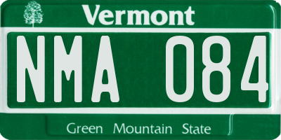 VT license plate NMA084