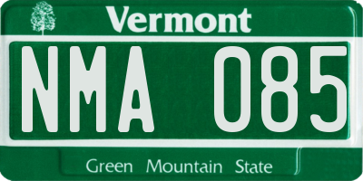 VT license plate NMA085