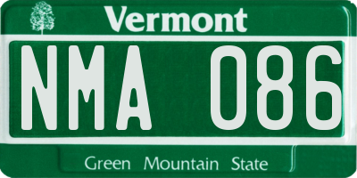 VT license plate NMA086