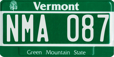 VT license plate NMA087
