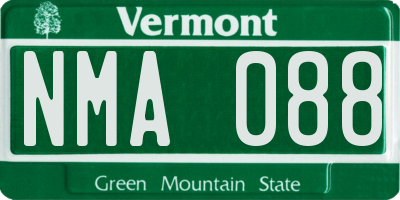 VT license plate NMA088