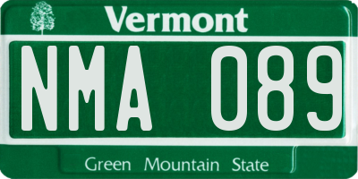 VT license plate NMA089