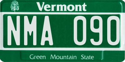 VT license plate NMA090