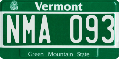 VT license plate NMA093