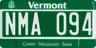 VT license plate NMA094