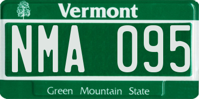 VT license plate NMA095