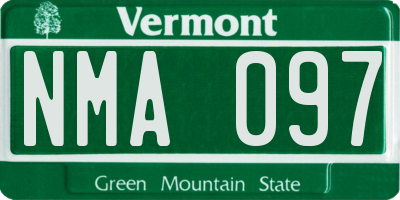 VT license plate NMA097