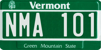 VT license plate NMA101