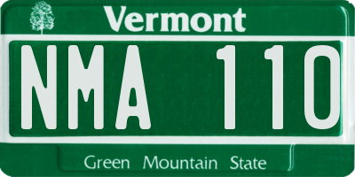 VT license plate NMA110