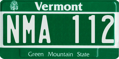 VT license plate NMA112