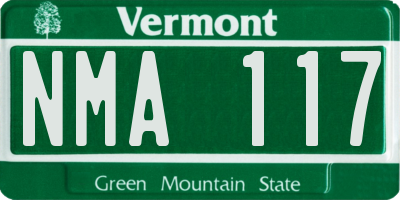 VT license plate NMA117