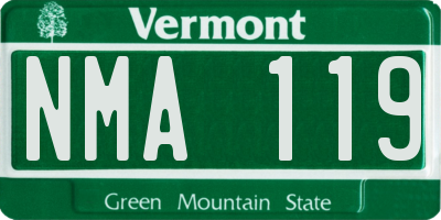 VT license plate NMA119