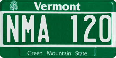 VT license plate NMA120