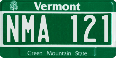 VT license plate NMA121