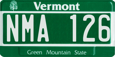 VT license plate NMA126