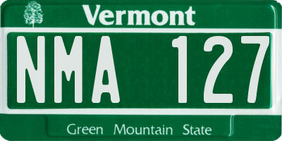 VT license plate NMA127