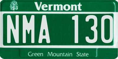 VT license plate NMA130
