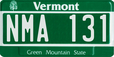 VT license plate NMA131