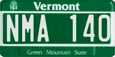 VT license plate NMA140