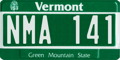 VT license plate NMA141