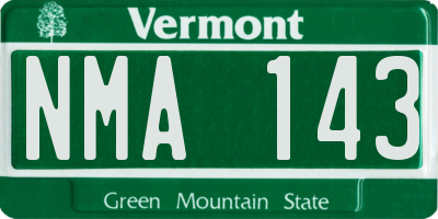 VT license plate NMA143