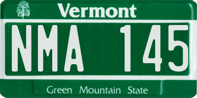 VT license plate NMA145
