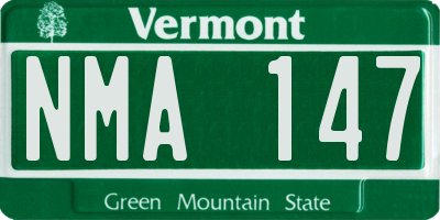 VT license plate NMA147