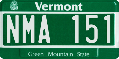 VT license plate NMA151