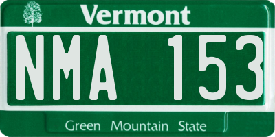 VT license plate NMA153