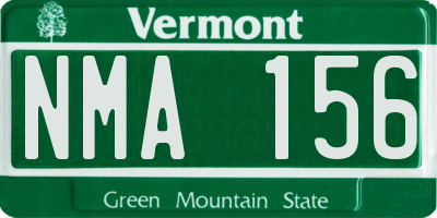 VT license plate NMA156