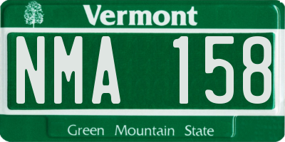 VT license plate NMA158