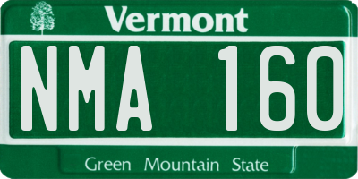 VT license plate NMA160