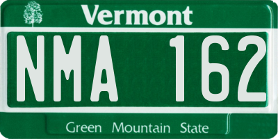 VT license plate NMA162