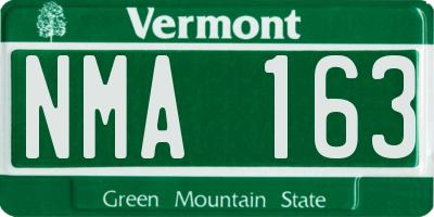 VT license plate NMA163
