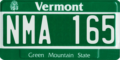 VT license plate NMA165