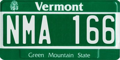 VT license plate NMA166