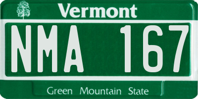 VT license plate NMA167