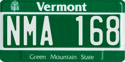 VT license plate NMA168