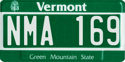 VT license plate NMA169
