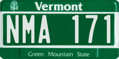VT license plate NMA171