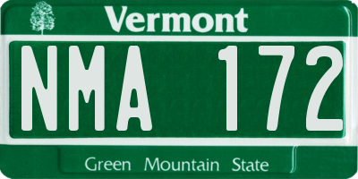 VT license plate NMA172